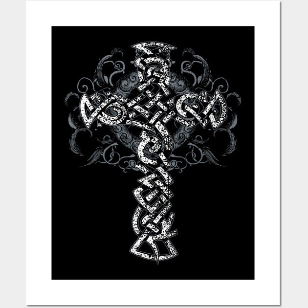Celtic Cross 1 - Distressed Knotted Christian Cross Wall Art by PacPrintwear8